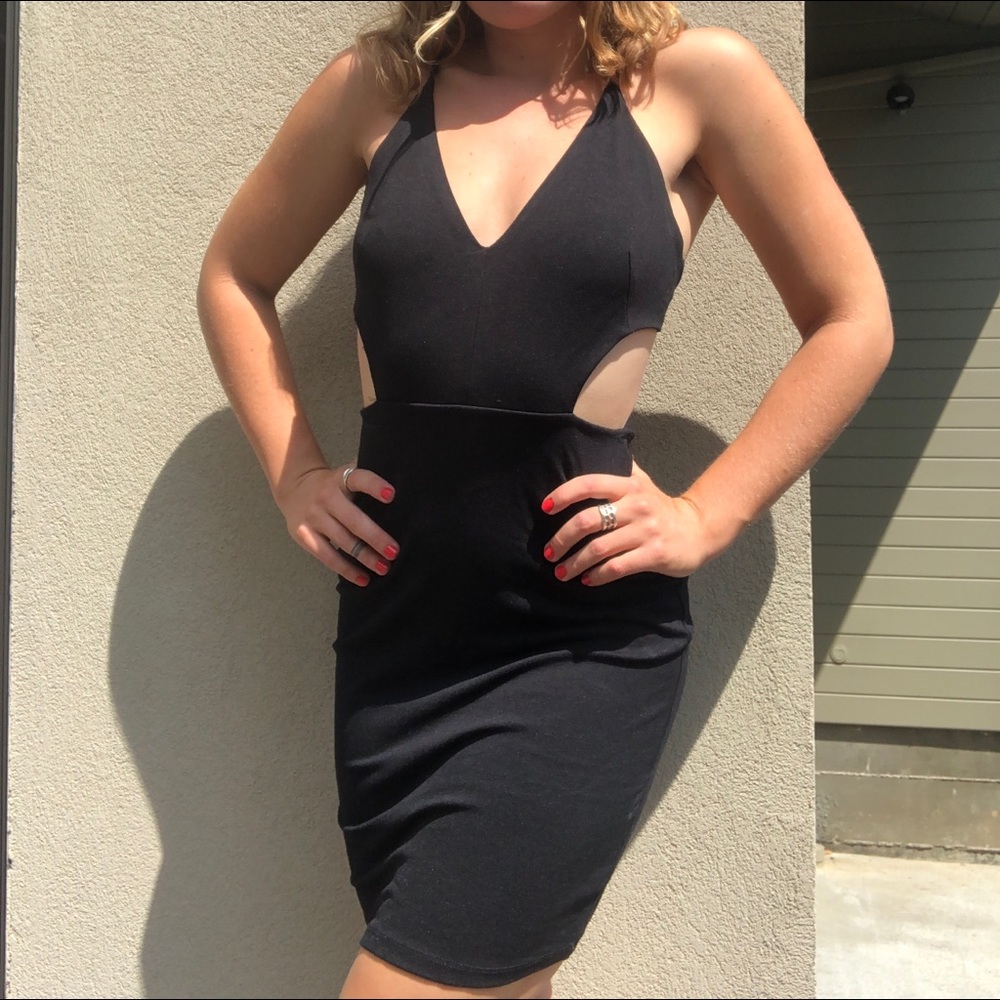 Sexy Strappy Vegas Little Black Dress. High qual